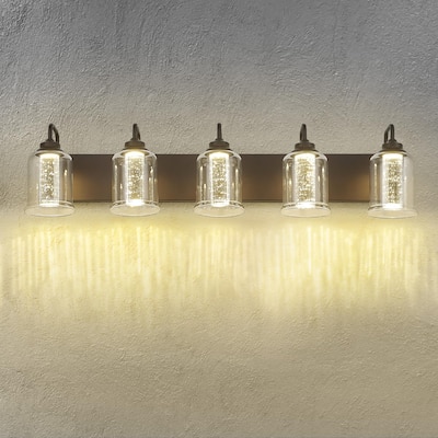 5-Light LED Bathroom Lights, Wall Sconces with 3 Colors Modes (3000K/4000K/5000K)