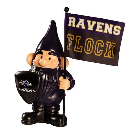 Baltimore Ravens, Flag Holder Gnome - 10"