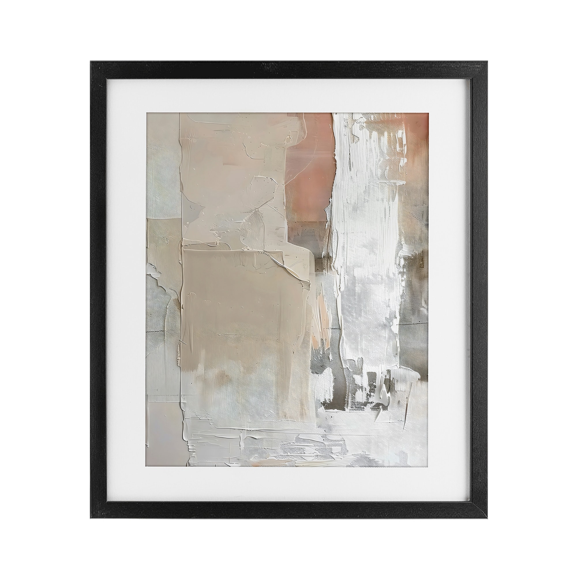 Stupell Subtle Blush Abstract Under Glass Framed Design By Riley B