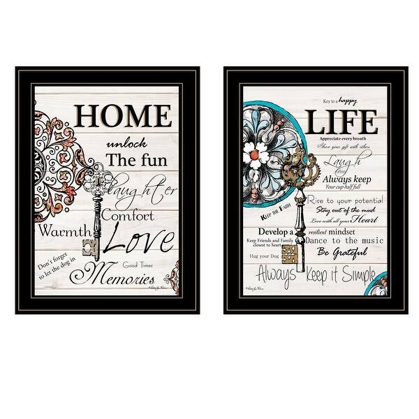 Set Of Two Life Or Home 2 Black Framed Print Wall Art - Bed Bath ...