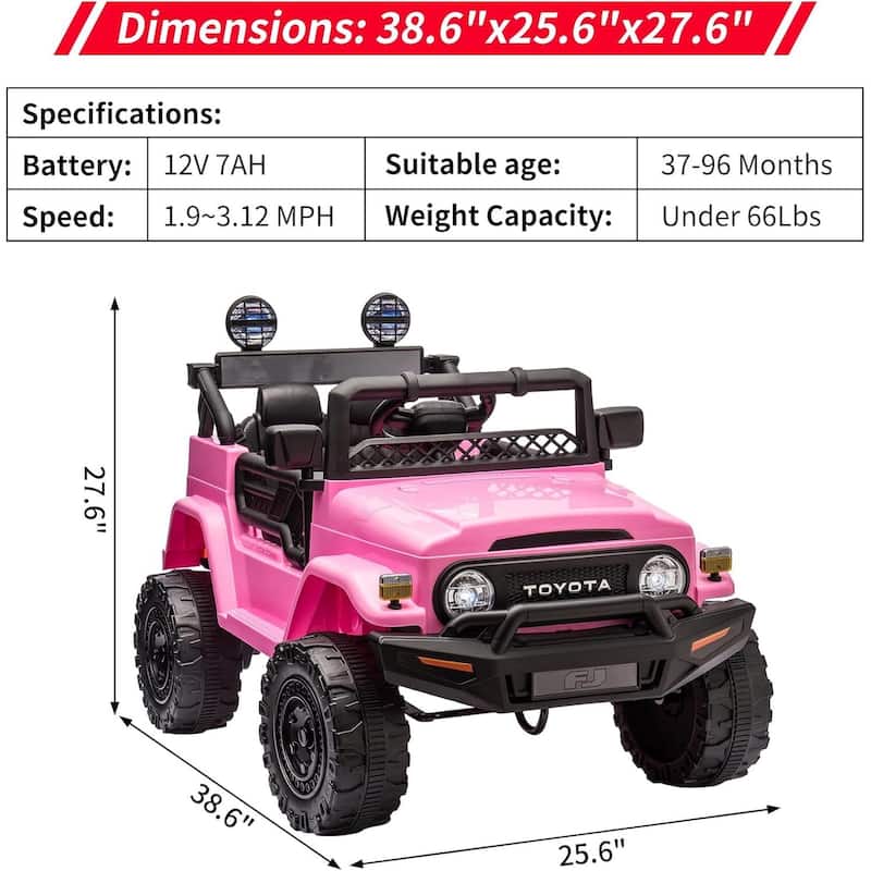 Licensed Toyota 12V Ride On Truck Car