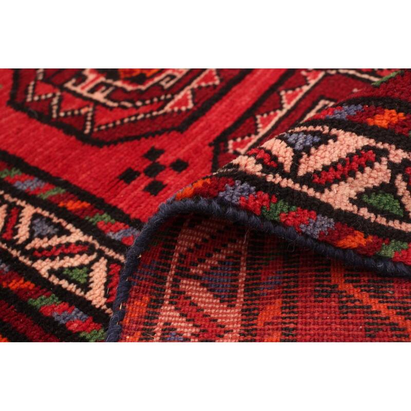 Hand-knotted Authentic Turkish Red Wool Rug - 5'4" x 10'2"/5'4 x 10'2