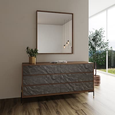 Nova Domus Metcalf Mid-Century Walnut & Grey Dresser