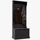 preview thumbnail 10 of 33, HOMCOM 28" 3-In-1 Entryway Hall Tree with Storage Bench, Coat Rack with Four Hooks and Shoe Storage, Gray Black