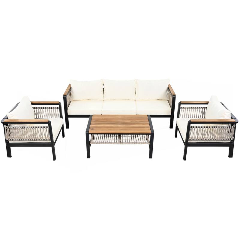 4 Pieces Outdoor Sectional Sofa Set