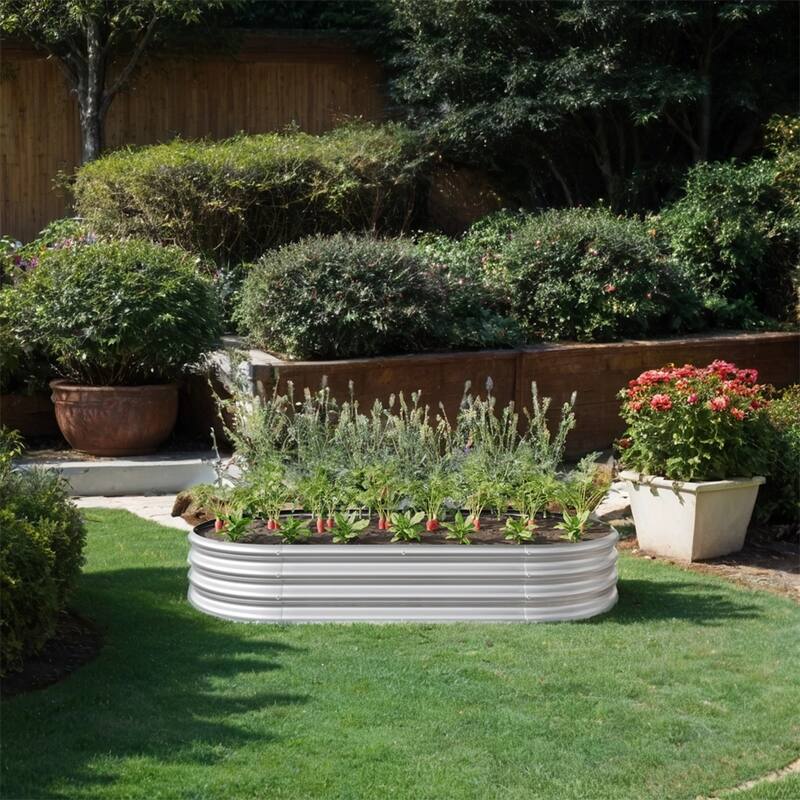 2PCS Raised Garden Bed Kit,Galvanized Planter Raised Garden Beds