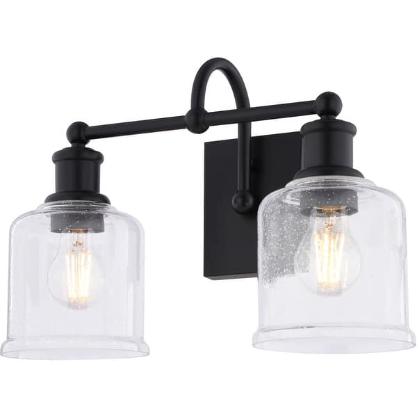 slide 2 of 10, Vaxcel Lighting W0513 Northbrook 2 Light 16" Wide Vanity Light Matte Black