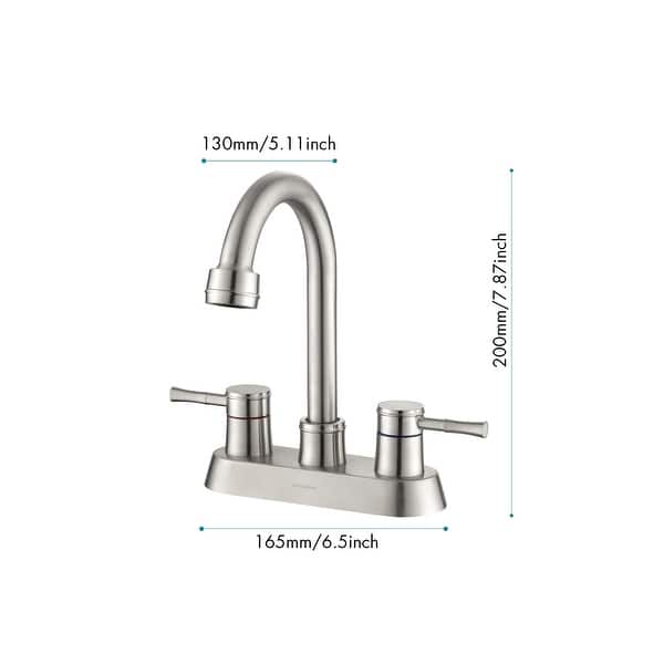 dimension image slide 4 of 4, 4 Inch 2 Handle Centerset Lead-Free Bathroom Faucet