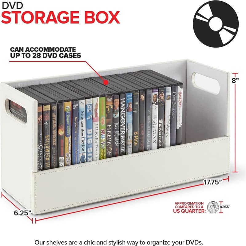 Movie Shelf Organizer - 6.25"D x 17.75"W x 8"H