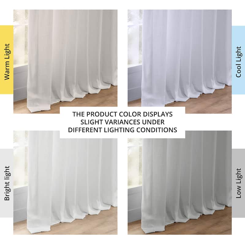 Exclusive Fabrics Summer Solid Linen Blend Rod Pocket Light Filtering Curtains For Bedroom & Living Room Curtains (2 Panels)