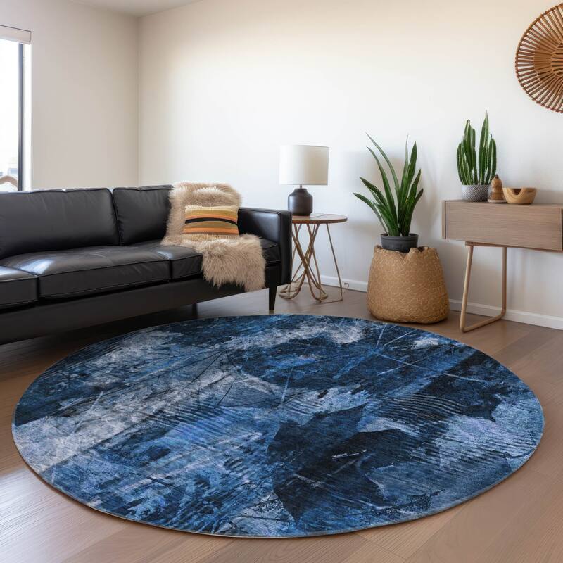 Machine Washable Indoor/ Outdoor Foilage Chantille Rug