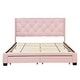 preview thumbnail 10 of 14, Queen Size Upholstered Platform Bed with Padded Headboard and Two Storage Drawers