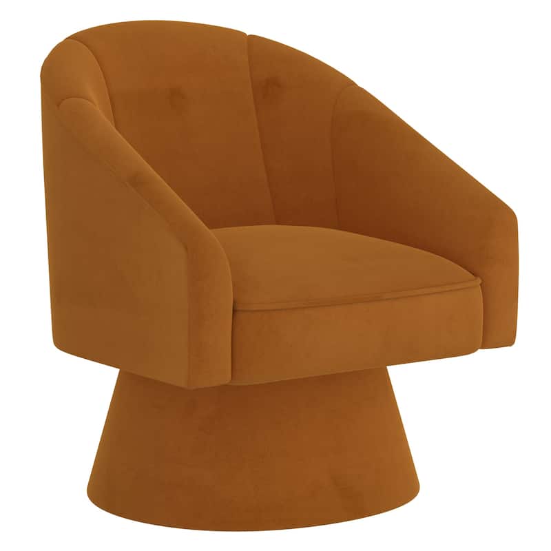Modern Velvet Swivel Accent Chair - - Tan