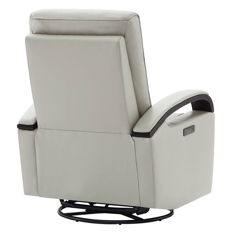 Spruce & Spring Regan Leather Power Recliner Swivel Glider Rocker with Power Headrest