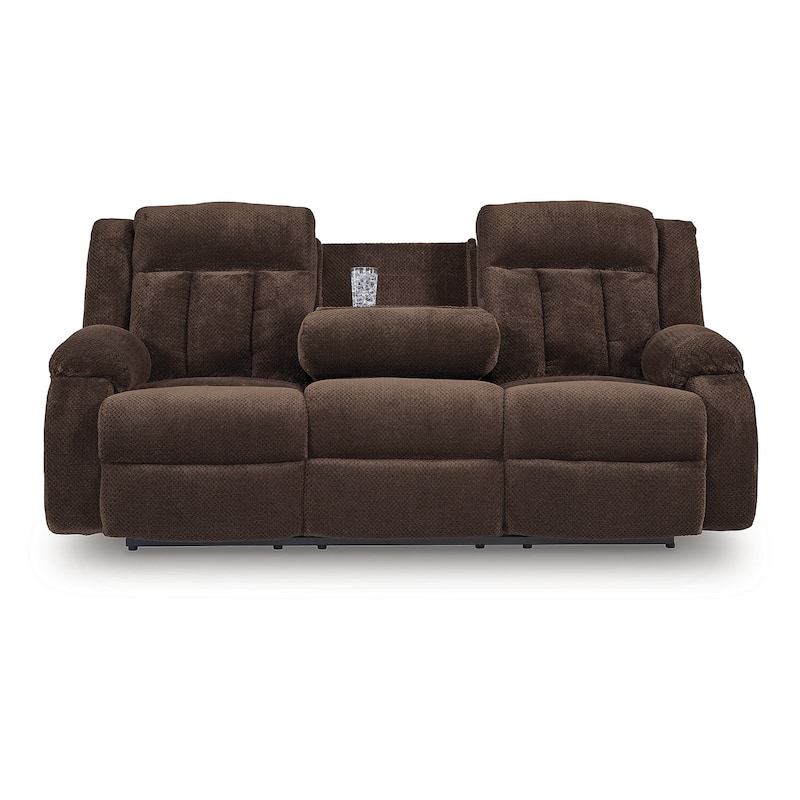 Signature Design by Ashley Free Wake Power Reclining Sofa with Drop Down Table - 85"W x 40"D x 40"H