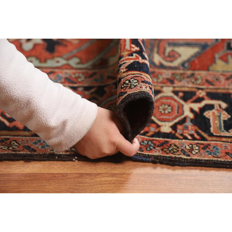 Vegetable Dye Heriz Serapi Persian Rug Handmade Wool Carpet - 9'2"x 12'1"