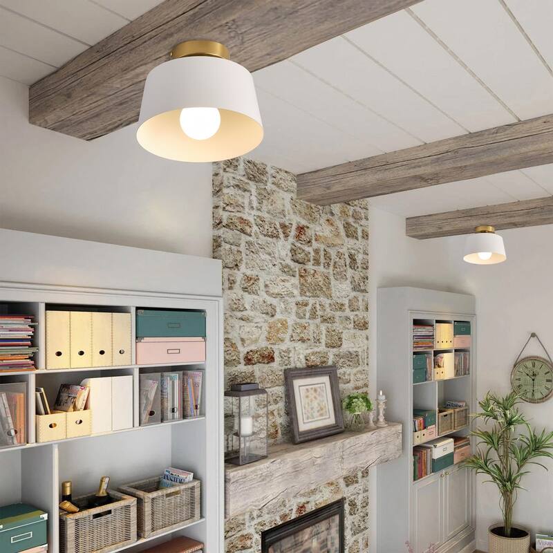 Farmhouse Semi Flush Mount Ceiling Light Fixture for Porch Hallway Passway