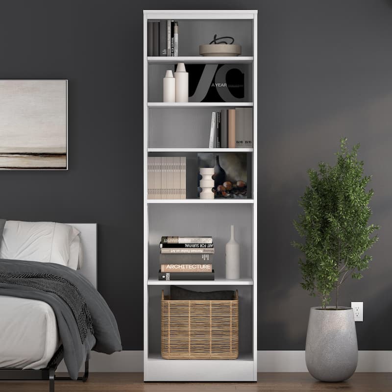 Key West 25W Closet Organizer, Storage Shelving Unit by Bestar - Pure White Oak