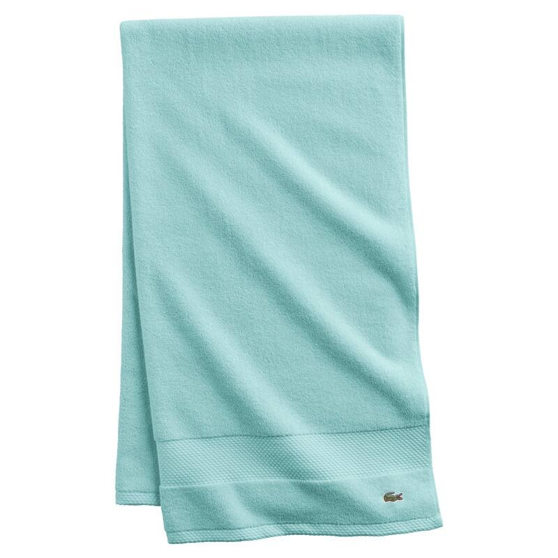 Lacoste Heritage Supima 100% Cotton Bath Towel, Hand Towel, Wash Cloth, and Bath Sheet - Mint - Bath Sheet