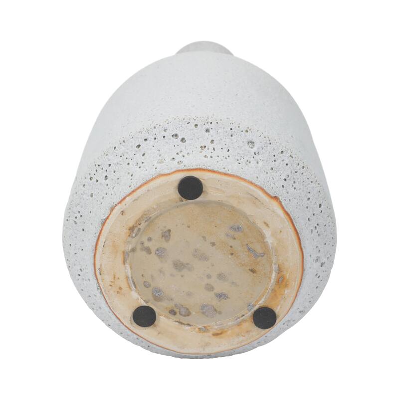 Sagebrook Home 16'' Volcanic Texture Clay Vase, Serenity Quazt Vase, White