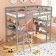 preview thumbnail 2 of 28, Twin Size Loft Bed with Desk and Bookshelves for Kids and Teens