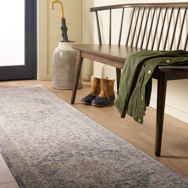 Martha Stewart Rabija Traditional Rug - 2'6" x 8' - Ivory/Grey