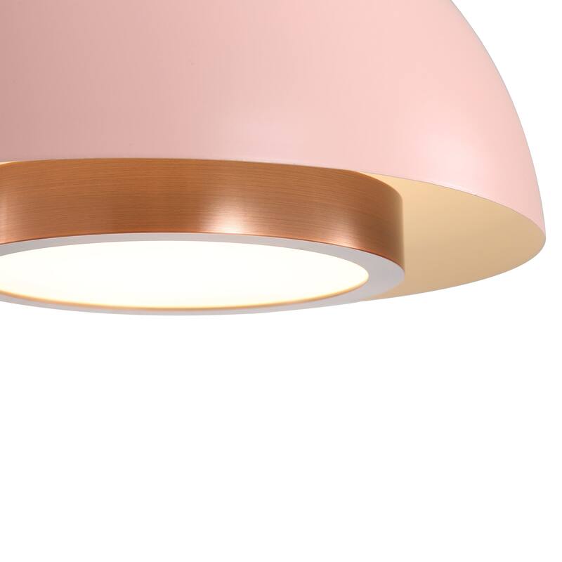 Wry Lighting Solsken Integrated LED Pendant in Dusty Rose - Pink