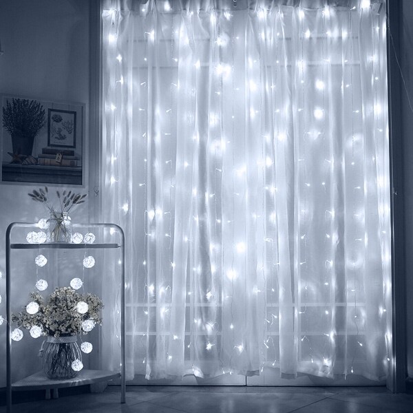 320 LED 9.8FT undefined 9.8FT Window Curtain String Light 8 Lighting Modes On Sale Bed Bath Beyond 13743749