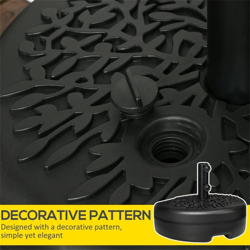 HDPE and Steel Half Umbrella Base Water or Sand Fillable Fits 1.5 and 2 Inch Poles for Balconies and Patios