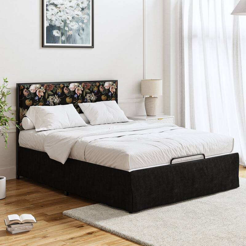 Oliver Modern Washable Slipcover Bed Upholstered Metal by HULALA HOME