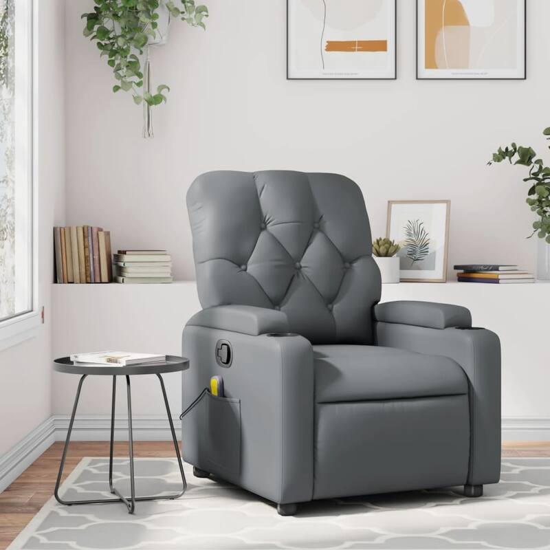 vidaXL Massage Recliner Chair Reclining Armchair for Elderly Faux Leather