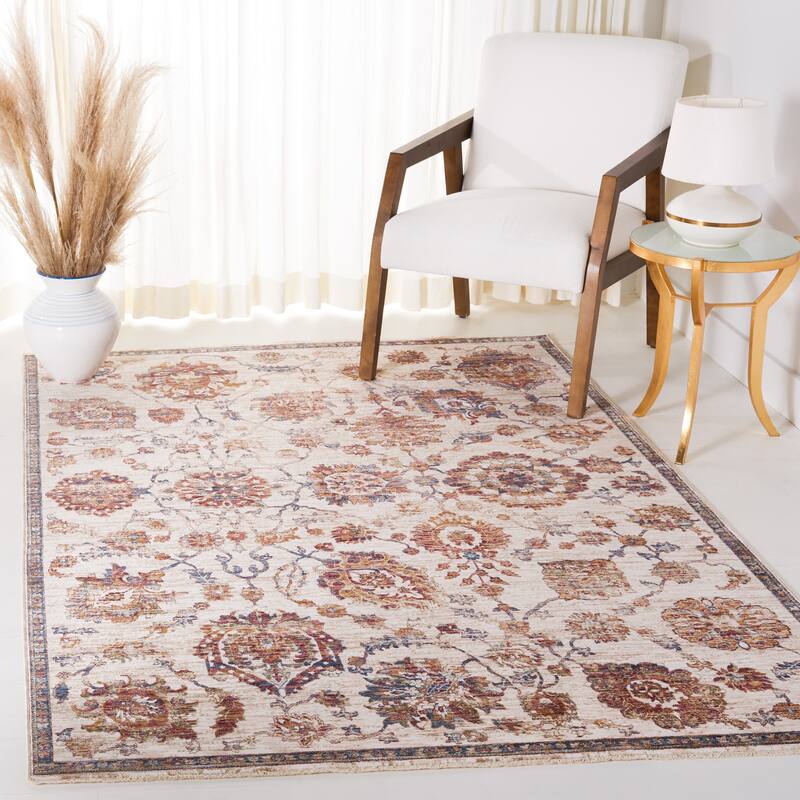 SAFAVIEH Heirloom Sylvia Floral Rug - 5'3" x 7'6" - Ivory/Navy