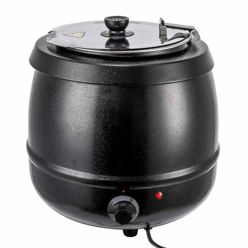 10.5QT Commercial Soup Kettle Warmer with Detachable Chafing Dish - 10.5 Quart