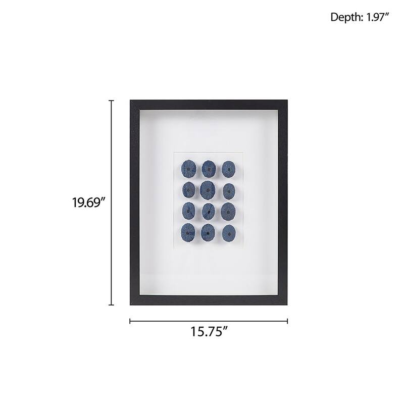 INK+IVY Indigo Shells Framed Sea Urchin Shadow Box Wall Decor