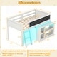 preview thumbnail 13 of 18, Gymax Kids Loft Bed w/LED Lights Chalkboard & Removable Bookcase