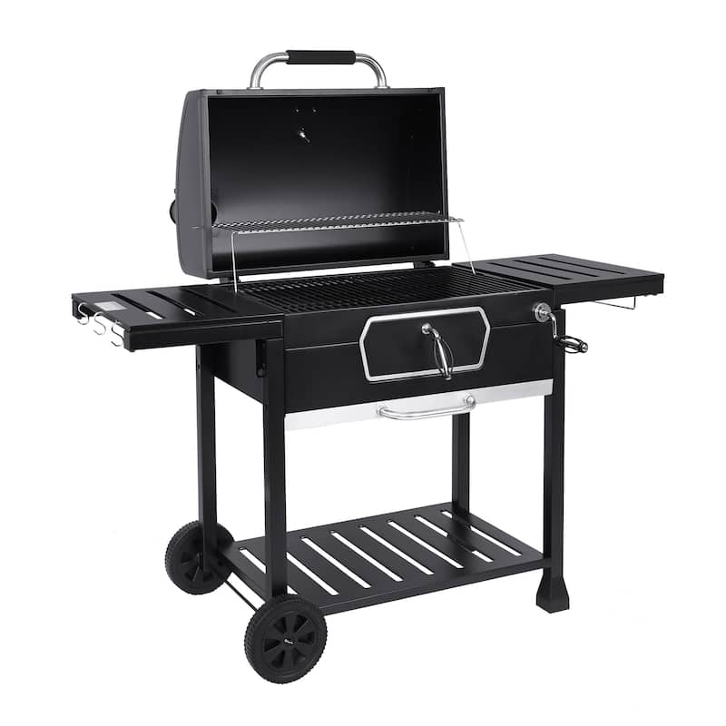 Royal Gourmet Deluxe 30-Inch Smoker Charcoal Grill with Cover,Black