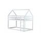 preview thumbnail 8 of 7, Twin over Twin Rubber Wood Floor Bunk Bed with Ladder & Guardrails, White