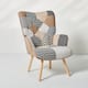Option Gray patchwork Accent chair
