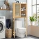 preview thumbnail 3 of 11, Bamboo Over The Toilet Storage Cabinet, Bathroom Space Saver, Over The Toilet Rack with Adjustable Shelf, Natural Color ﻿