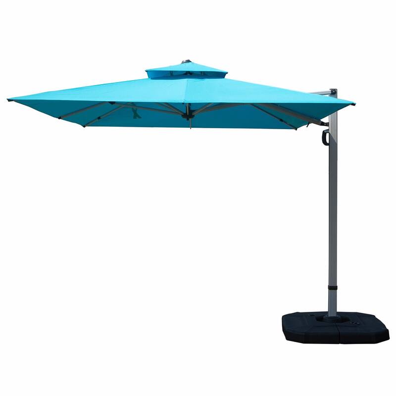 Aluminum Patio Umbrella - 360° Rotation, Hydraulic Lift
