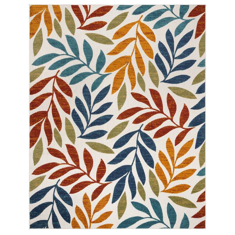 Gertmenian Kalari Modern Bold Multicolored High-Low UV Protected Polypropylene Woven Indoor/ Outdoor Area Rug Collection