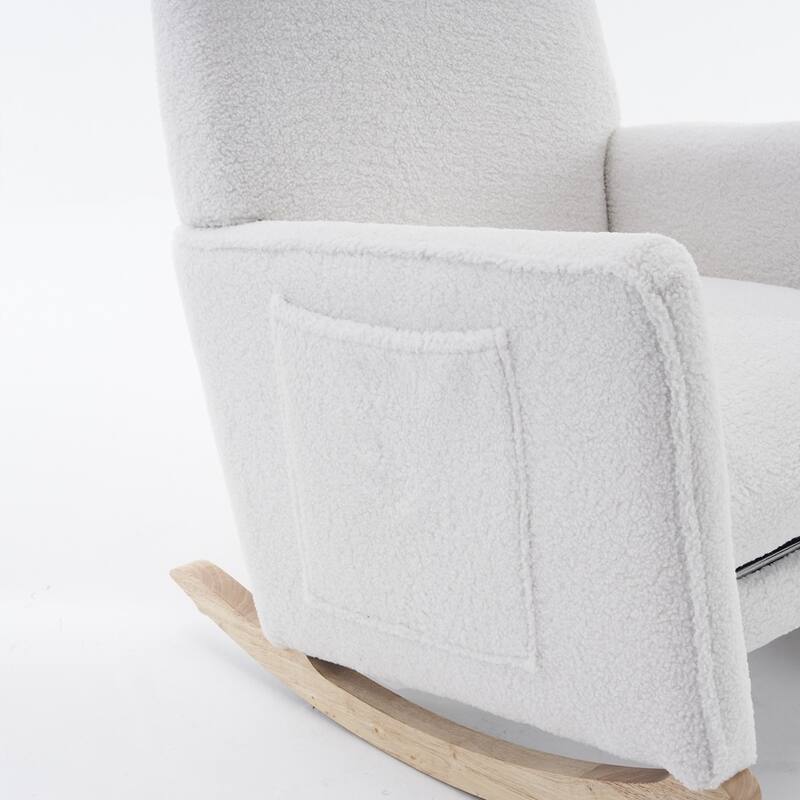 Modern Nursery Rocking Chair With Adjustable Footrest