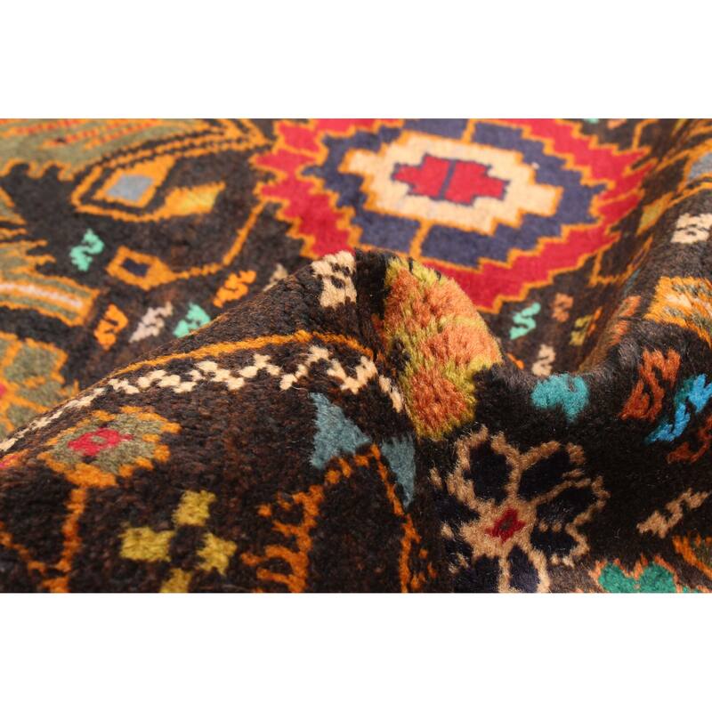 ECARPETGALLERY Hand-knotted Teimani Dark Brown Wool Rug - 3'2 x 4'11