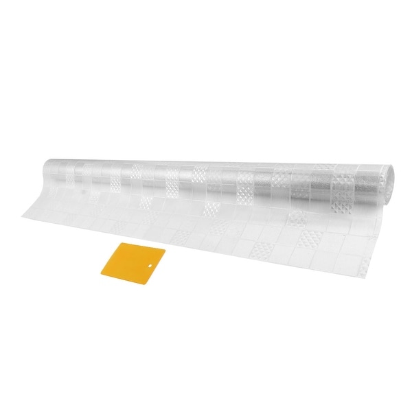 PVC Plaid Pattern 3D Anti UV Static Cling Window Films 78.7-inch by 23.6-inch