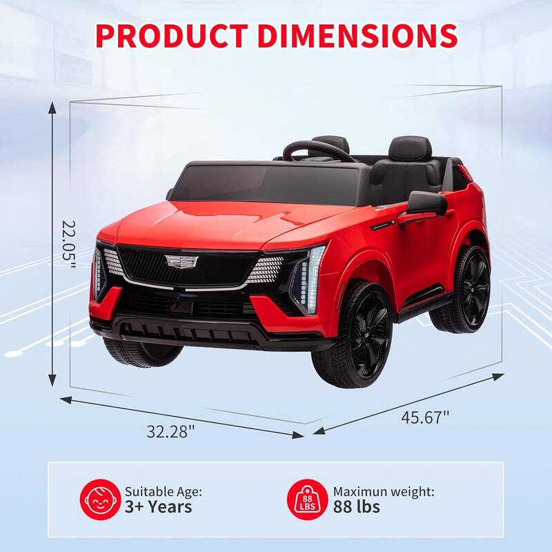 24V Electric 2-Seater Licensed Cadillac Kids Ride-on Car Toy for Kids Best Gifts
