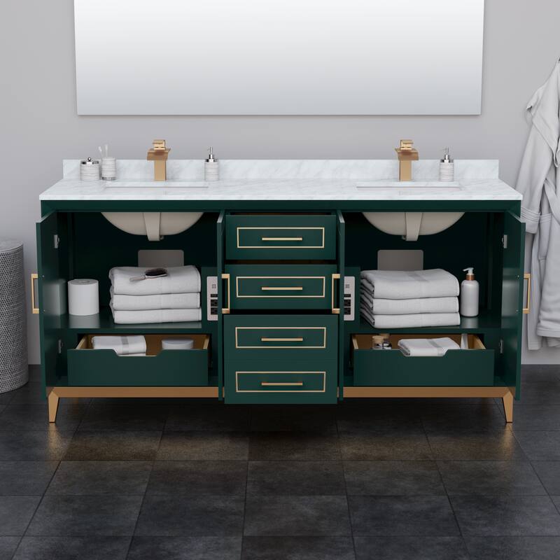 Marlena 72-Inch Double Vanity Set, Carrara Marble Top