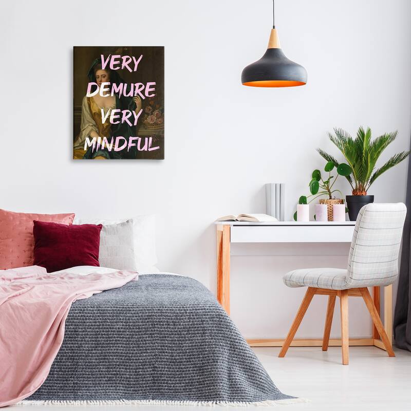Stupell Very Demure & Mindful Classic Canvas Wall Art Design By Lil' Rue
