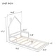 preview thumbnail 45 of 52, Pine Wood House-Shaped Headboard Floor Bed with Handrails