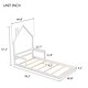 preview thumbnail 18 of 25, Twin Size Pine Wood House-Shaped Headboard Floor Bed with Handrails