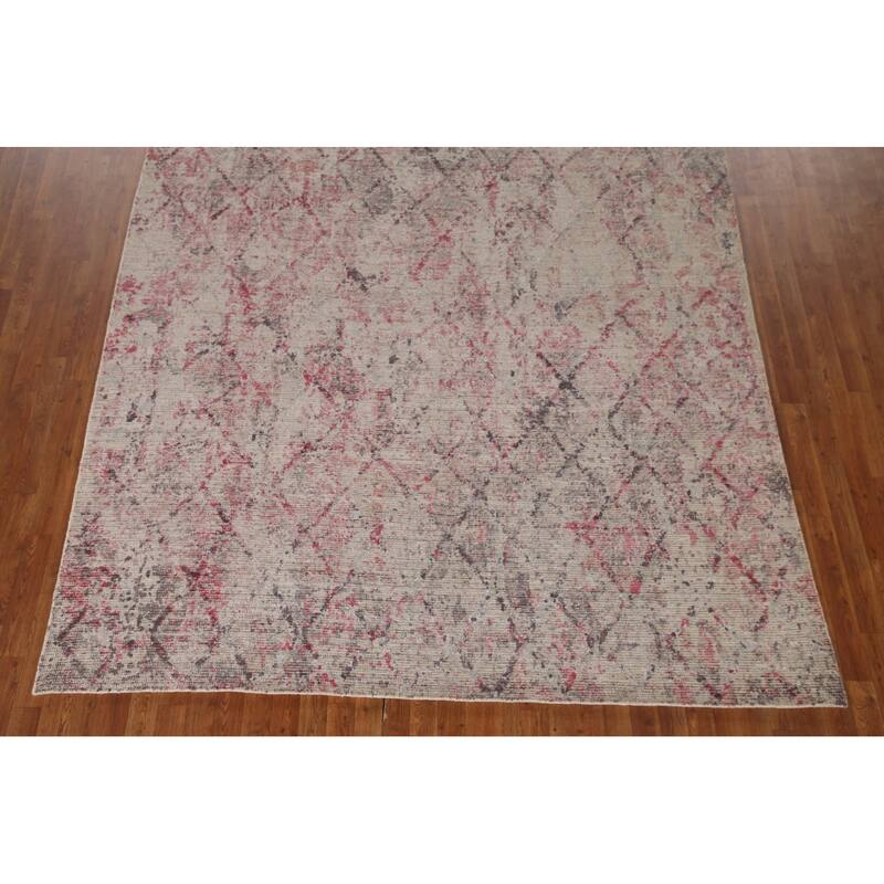 Abstract Rug Handmade Contemporary Wool Carpet - 8'0"x 9'11"